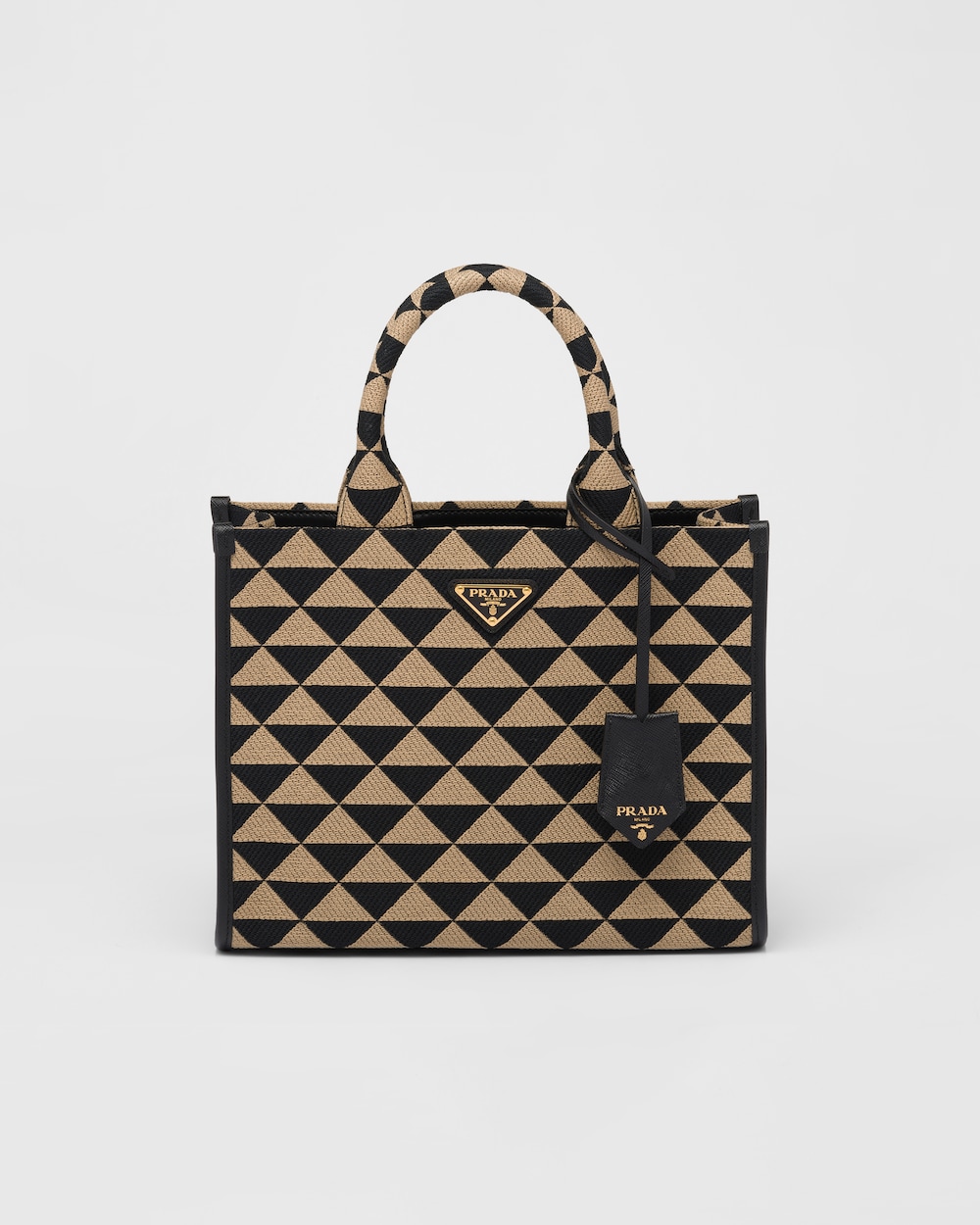 Small Prada Symbole Embroidered Fabric Handbag - Image 1